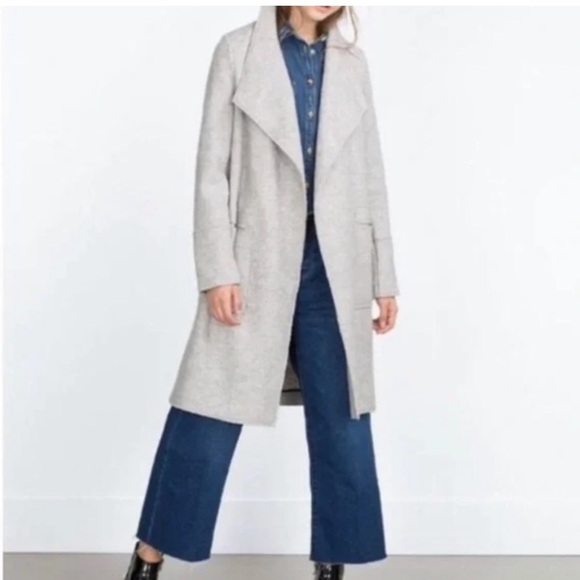 Zara Trafaluc Collection Gray Wool Coat -Size XS - Picture 2 of 10